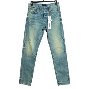 Purple Brand Slim Straight Jeans 32x33 Dirty Indigo Vintage Wash Denim P005 NEW
